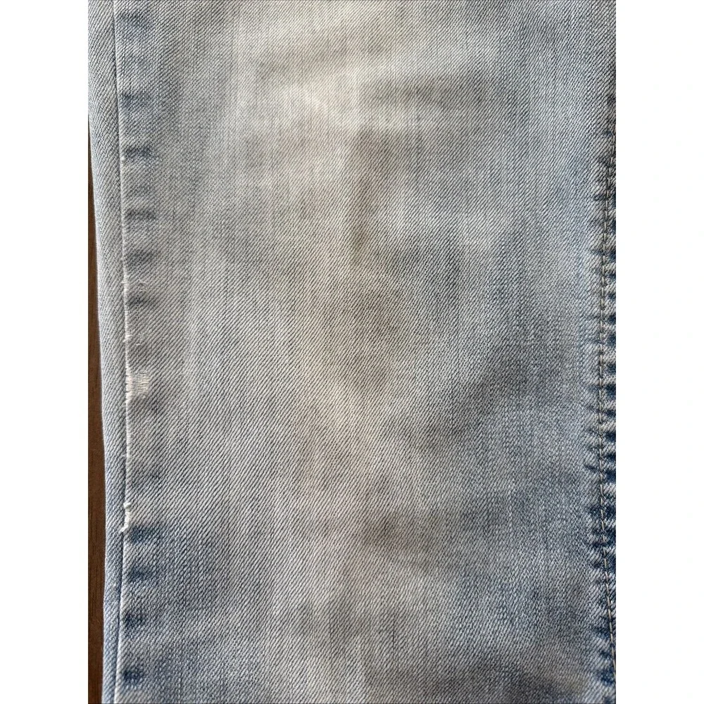 Mek Denim New York Bootcut Jeans 30x34L Light Wash Distressed Flap Pockets Y2K